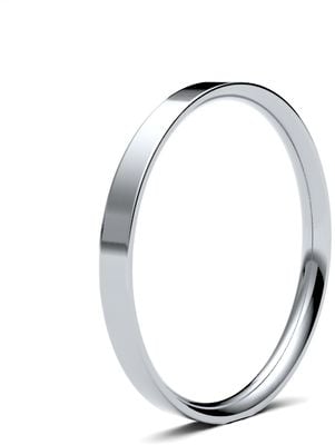 James Moore Wedding Rings | 9ct White Gold | 2mm | Light | Flat Court | AG_2LLE-9W