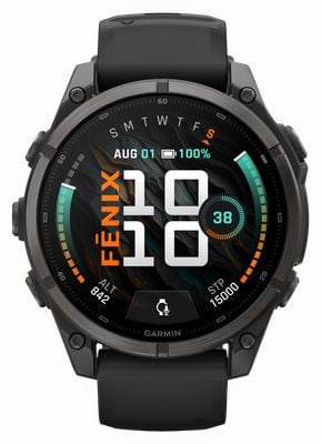 Garmin Fenix 9 47mm Premium GPS Smartwatch - Carbon Grey Titanium With Black Silicone Watch 010-04762-11