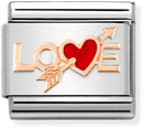 Nomination Classic Love Heart 9ct Rose Gold & Steel Enamel Charm 430202/10