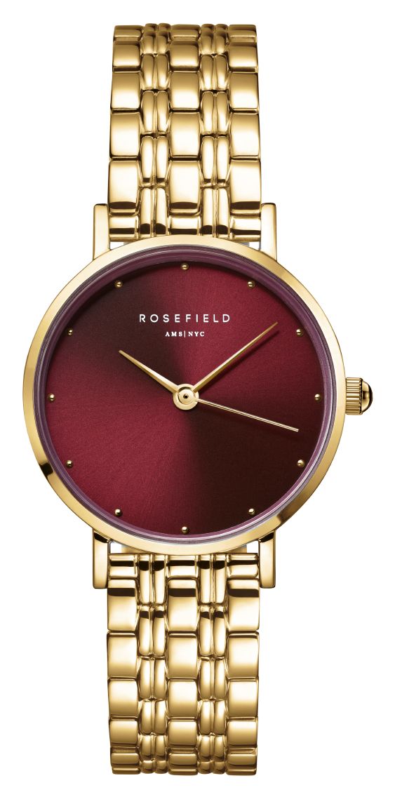 Rosefield SEGSG-SE01 Small Edit (26mm) Burgundy Dial / Gold- Watch