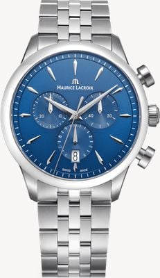 Maurice Lacroix 1975 Quartz Chronograph (40mm) Blue Sun-Brushed Dial / Stainless Steel Bracelet 751038-SS002-430-1