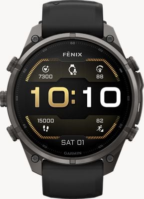 Garmin Fenix 9 Pro 47mm Premium GPS Smartwatch - Carbon Grey Titanium With Black/Pebble Grey Silicone Watch 010-04336-16