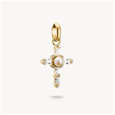 Thomas Sabo Charm pendant vintage cross Connect gold-plated CC1287-445-14