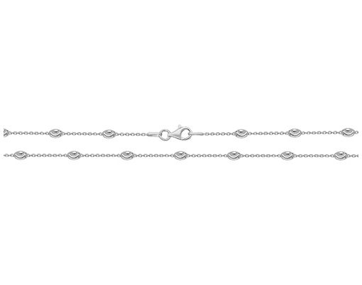 James Moore TH G1291/18 Silver Oval Moon Chain 18 Jewellery