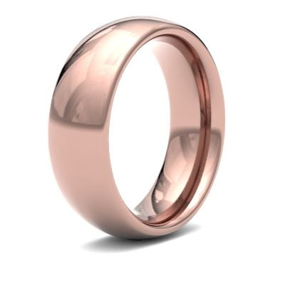 James Moore Wedding Rings | 9ct Rose Gold | 7mm | Heavy | Traditional Court | AG_7LHC-9R