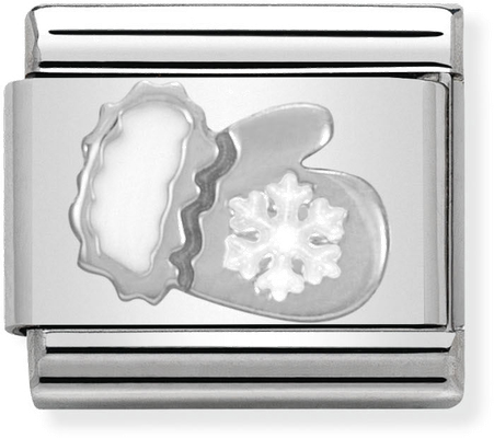 Nomination Classic Glove Snowflake Sterling Silver & Steel Enamel Charm 330204/03