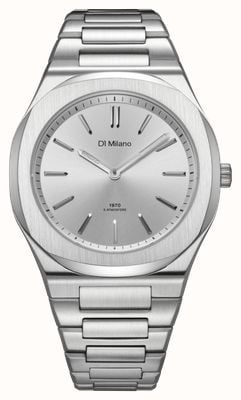 D1 Milano Ultra Thin Groovy Silver (39mm) Silver Sunray Dial / Stainless Steel Bracelet UHBJ02