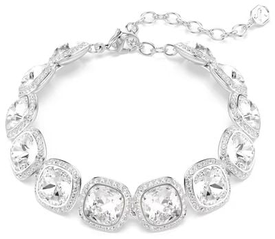 Swarovski Una Angelic bracelet, Cushion cut, White, Rhodium plated 5751558