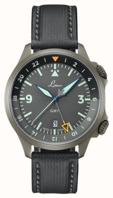 Laco Frankfurt GMT Special Edition (43mm) Grey Dial / Black Nytech Strap + Grey Nylon Strap 862121.2