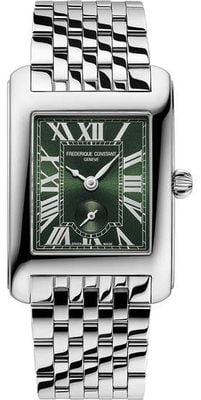 Frederique Constant Classics Carree Small Seconds (25.5mm) Green Sunray Dial / Stainless Steel Bracelet FC-235GR2C6B