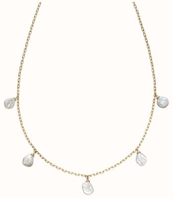 Elements Gold 9ct Gold Keshi Pearl Charm Necklace GN345