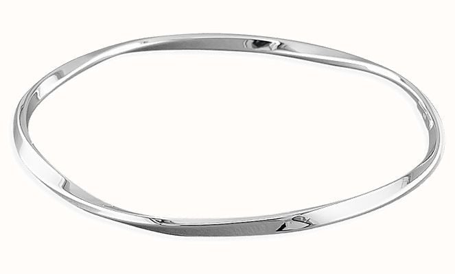 James Moore CME Sterling Silver Flat Twisted Slave Bangle H1580/S