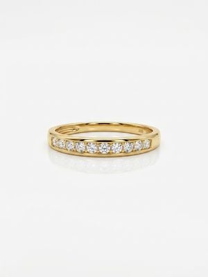 0.25ct Round Brilliant Natural Diamond 9ct Yellow Gold Half Eternity Ring J86056