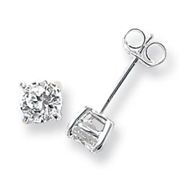 James Moore TH G5135CZ Silver Cubic Zirconia Stud Earrings 5 Jewellery