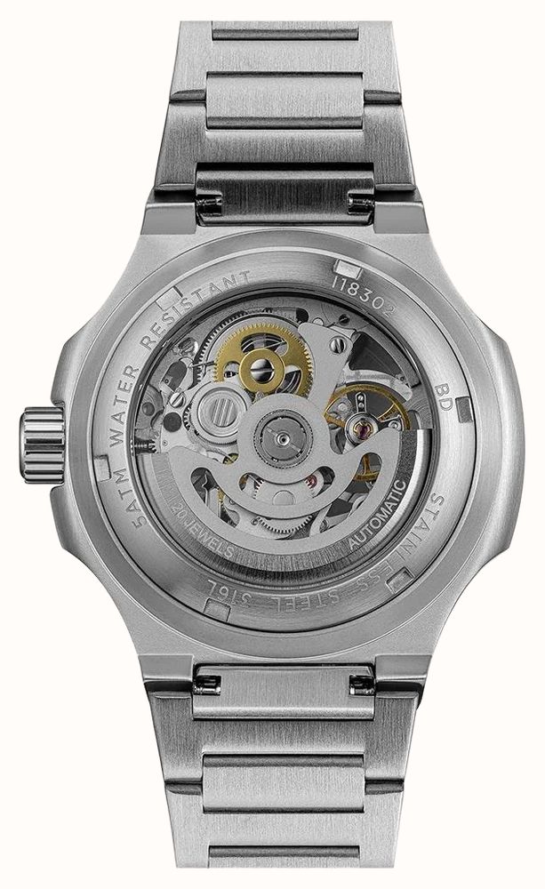 Ingersoll THE FRAME Automatic (47mm) Grey Skeleton Dial / Stainless Steel Bracelet I18302 - alternate view 4