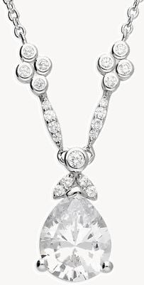 Sterling Silver Pear Drop CZ Necklace H6990/S