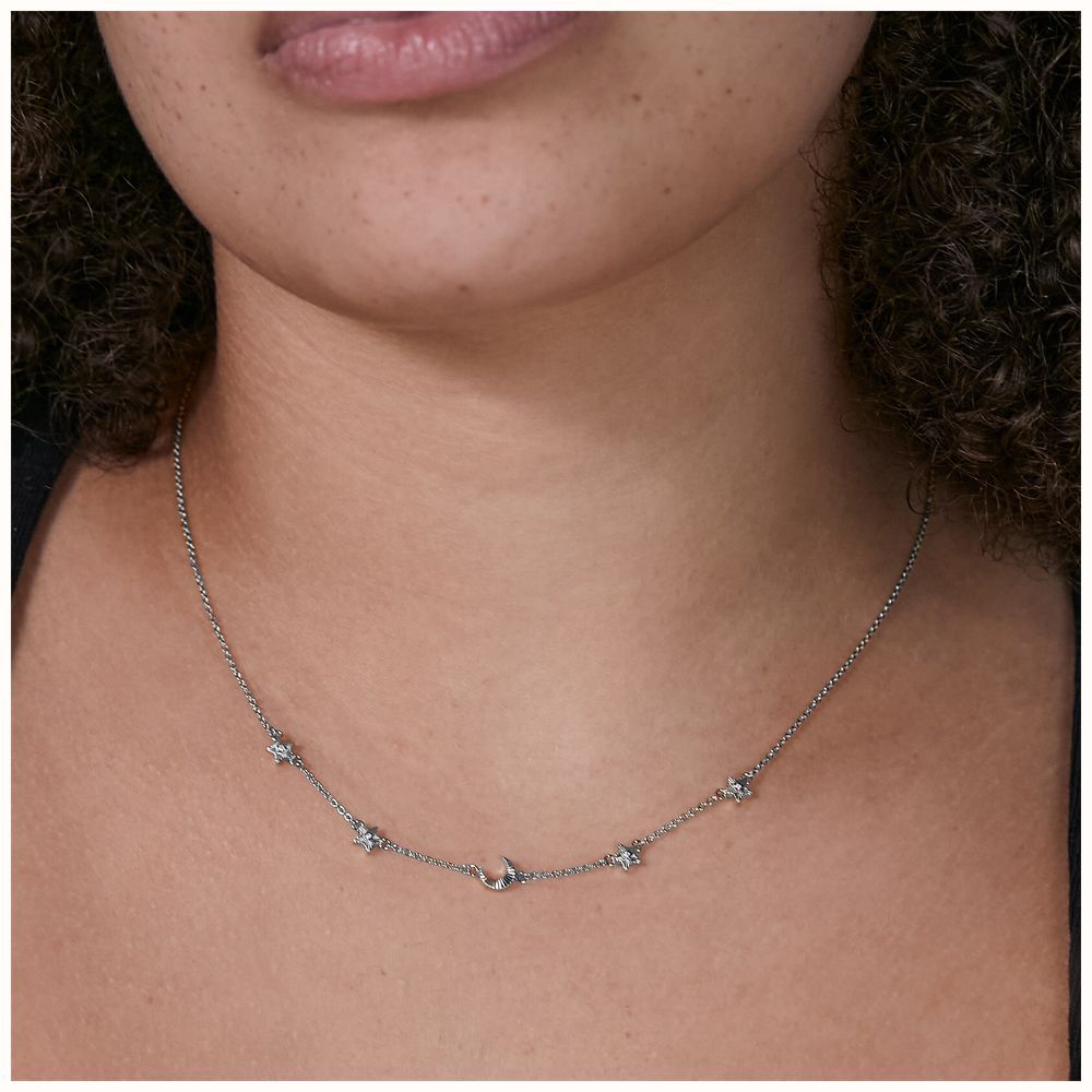 Olivia Burton Celestial Mini North Star and Moon Silver Tone Necklace 24100620 - alternate view 3