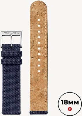 Mondaine Cork Lined Textile Strap - Ocean Blue - (18mm) FT311840Q
