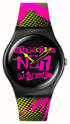 Swatch DISTORT MODE (41mm) Black Printed Dial / Black Printed Silicone Strap SO32B121
