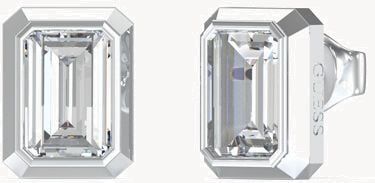 Guess 4G Light Ladies Silver Cystal Studs UBE05250RH