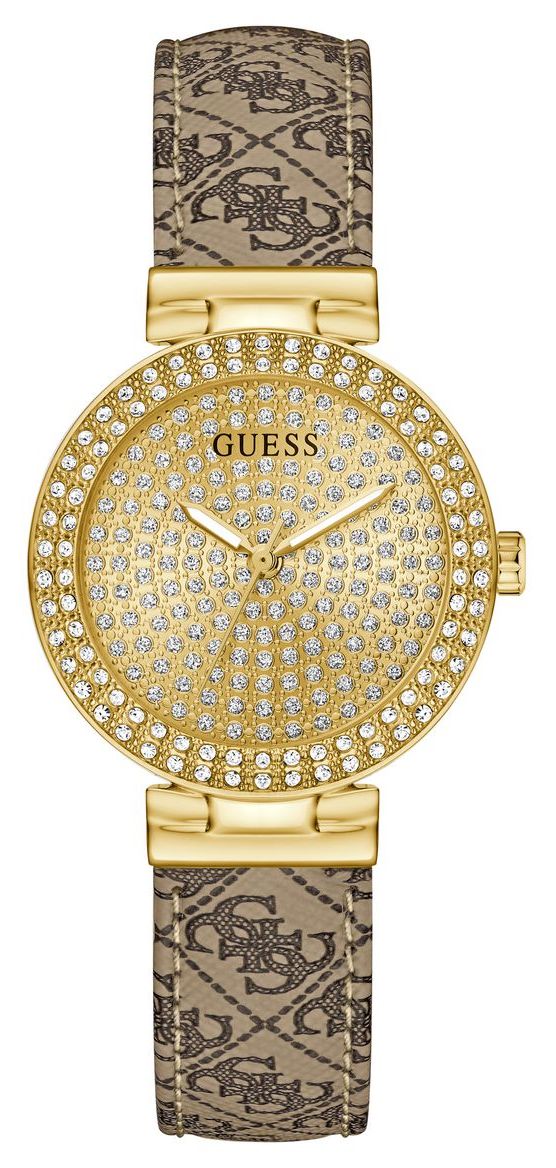 Guess GW0943L2 IVY Crystal (32mm) Gold Sunray Dial / Brown Watch