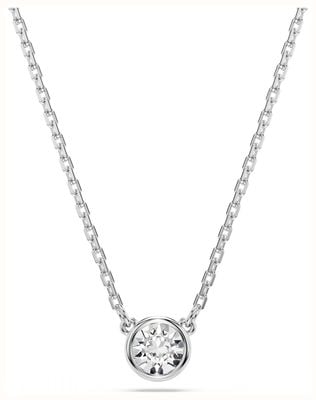 Swarovski Imber Pendant Necklace Round Cut White Crystal Rhodium Plated 5696039