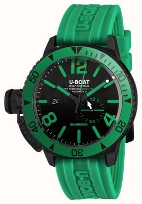 U-Boat Sommerso Automatic (46mm) Green & Black Dial / Green Silicone Strap 9667