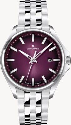 Junghans Meister S Quartz 35 (35mm) Voilet Gradient-Effect Lacquered Dial / Stainless Steel Bracelet 47/4532.44