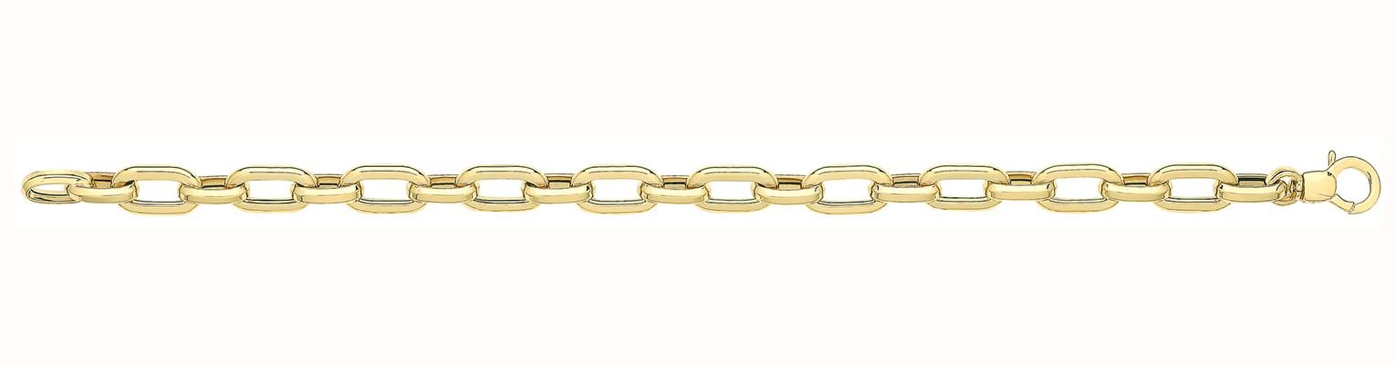 James Moore TH Women's 9ct Yellow Gold 7.5 Inches Hollow Bracelet BR617