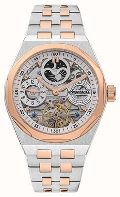 Ingersoll THE BROADWAY Automatic (43mm) White Skeleton Dial / Two-Tone Stainless Steel Bracelet I12906
