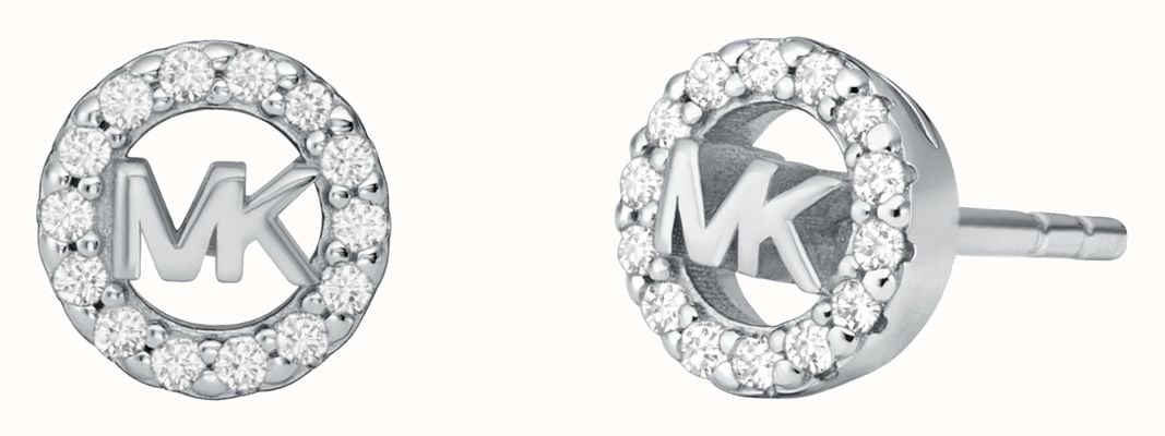Michael Kors Sterling Silver Cubic Zirconia Logo Stud Earrings MKC1727CZ040