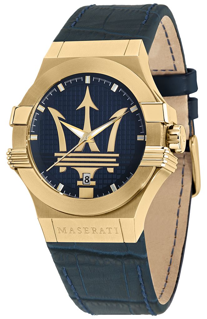 Maserati R8851108035 Potenza Men's Blue Leather Strap Watch