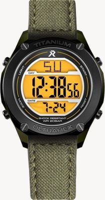 RZE UTD-8000 Multi-Function Cerakote (42mm) Yellow Display / OD Green Canvas Strap UTD-8000-CKG