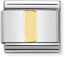 Nomination Classic Letter I 18ct Gold & Steel Charm 030101/09