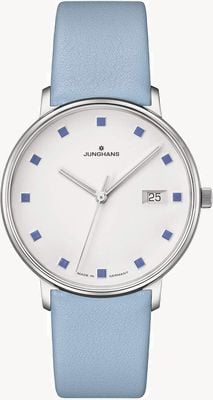 Junghans FORM Damen | Blue Leather Strap | Silver Dial 47/4055.00