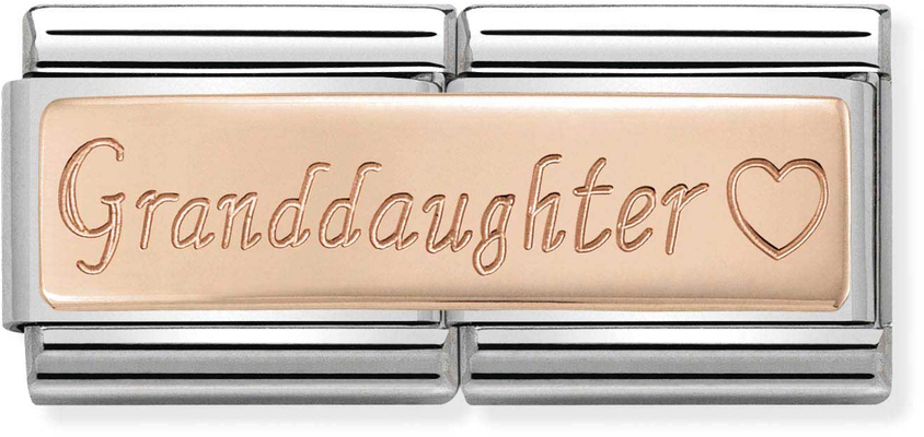 Nomination Classic Granddaughter 9ct Rose Gold & Steel Charm 430710/09