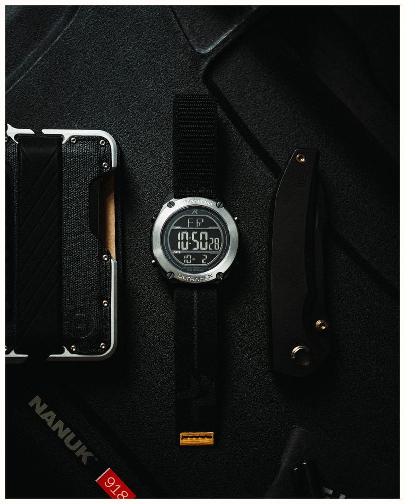 RZE UTD-8000 Multi-Function 'Anthracite' (42mm) Negative Display / Black Fabric Strap Watch UTD-8000-ANT - alternate view 3
