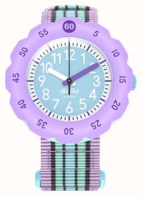 Flik Flak Kid's LOOP IN PASTEL (34.75mm) Blue Dial / Blue Purple Velcro Recycled PET Fabric Strap FPSP071