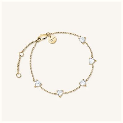 Rosefield Jewellery Row Of Hearts Bracelet with CZs JBRHG-J1013