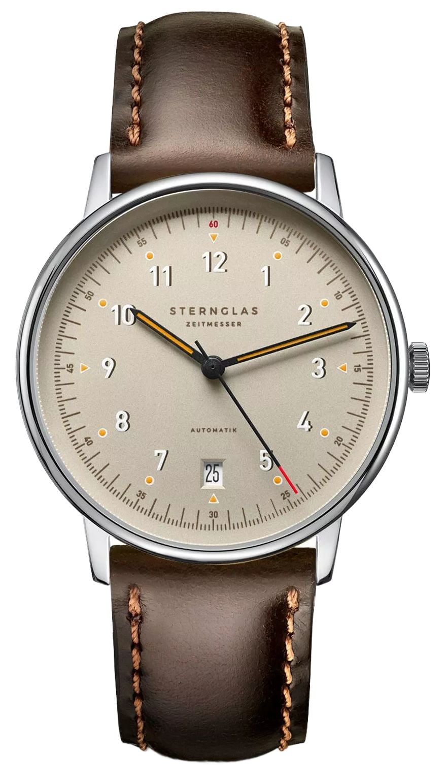 STERNGLAS S01-LM26-BR03 Lumatic Brown Leather Strap Cream Watch