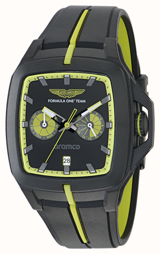 Aston Martin Aramco Formula One™ Team FLK Quartz Multifunction (41.4mm) Black Dial / Black Silicone Strap MTFF1F602 - alternate view 2