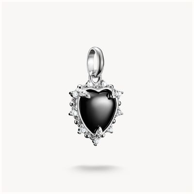 Thomas Sabo Charm Pendant Black Vintage Heart Connect Silver CC1286-643-11