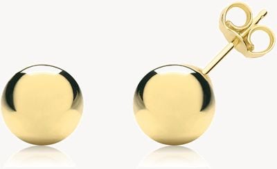 9ct Y/g 7mm Ball Stud Earrings ES205