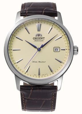 Orient European Exclusive Automatic (41.6mm) Ivory Dial / Dark Brown Leather Strap RA-AC0F16S30B