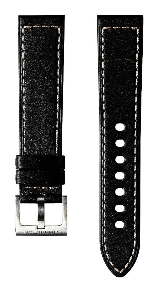 Hamilton Straps H690704110 Khaki Field Black Leather Strap Watch