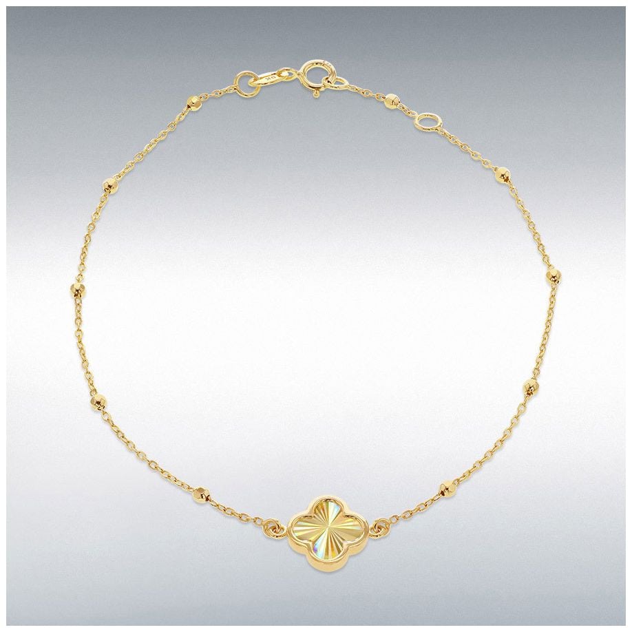 James Moore & Co 1.29.3332 9CT GOLD BRACELET RAINBOW CLOVER Jewellery