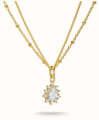 Thomas Sabo Double chain with white zirconia in teardrop shape KE2294-M01-14-L45V