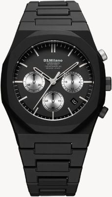 D1 Milano Polychrono Gilded Lunar (40.5mm) Matte Black Dial / Black Polycarbonate Strap PHBJ15