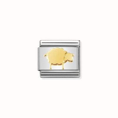 Nomination COMPOSABLE Classic ANIMALS (EARTH) In Stainless Steel With 18k Gold Sheep 030112/35
