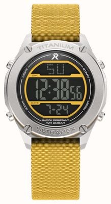 RZE UTD-8000 Multi-Function (42mm) Negative Display / Yellow Elastic Nylon Strap Watch UTD-43-MYN